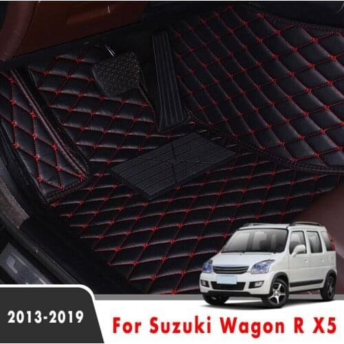 Car Floor Mats For Suzuki Wagon R X5 2019 2018 2017 2016 2015 2014 2013 Leather Custom Auto Foot Pads Automobile Carpets Cover