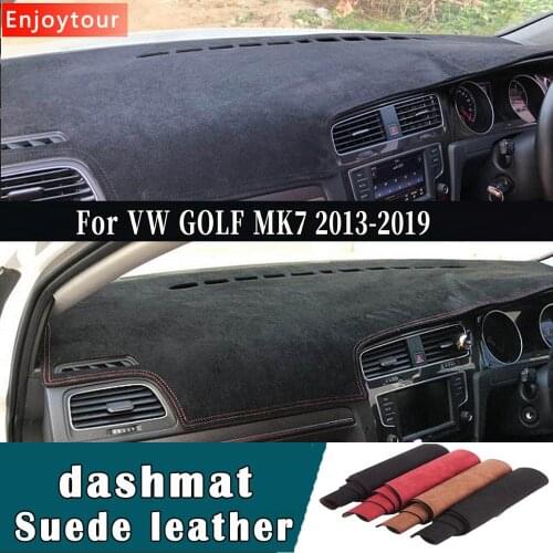 Car-styling Suede Leather Dashmat Dashboard Cover Pad Dash Mat Carpet for Volkswagen VW Golf Mk7 7.5 GTI R 2013 2014 2017 2019