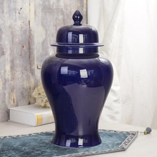 Jingdezhen temple jar vase ceramic porcelain ginger jar wedding gift antique pot ceramic blue glazed high temperature