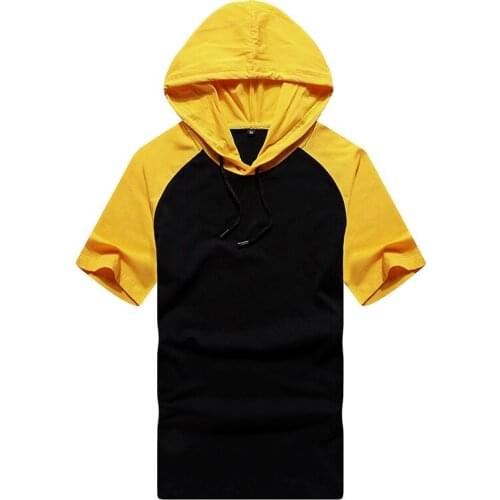 Lovers Hooded T-shirt Summer Fresh Hit Color Trend Tennis Sportswear All-match Stylish and Comfortable Short Sleeves