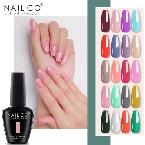 NAILCO Hot Sale Gel Nail Polish Classical Color Lacquer Gel Varnishes Nail Glitter Semi Permanent Base Top Coat High Quality DIY