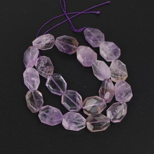 Faceted Amethysts Quartz Slice Slab Charms Bead Pendant Necklace,Freeform Octangle Purple Quartz Beads Making Bracelet SF-77AMCH