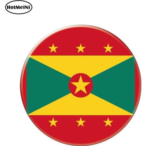 HotMeiNi 13cm x 13cm Auto Moto Bike Suitcase Laptop Flag Round Granada Grenada Reflective Car Sticker Waterproof Car Styling
