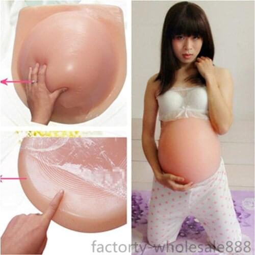 Hot SALE Silicone Jelly Belly Twins Fake Pregnant Belly Artificial Baby Bump Belly Test Shapewear Women Shape Wear Handmade
