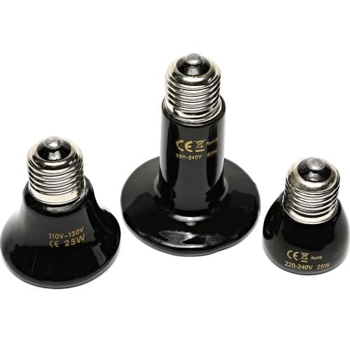 Pet Reptile Far Infrared Ceramic Heating Lamp 110V 220V Heat Emitter Light Bulb 25W 50W 75W 100W 150W 200W