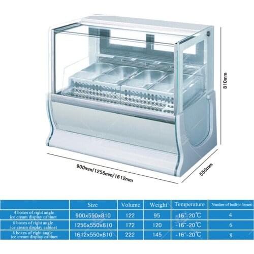 Commercial Ice Cream Display Cabinet Ice Porridge Freezer Ice Cream Showcase 1020W