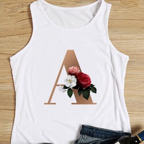 Summer Sexy Women Vest Tank Tops Camisole Fashion A B C D flowers letters Print T-Shirts Streetwear Harajuku Casual Female Tops