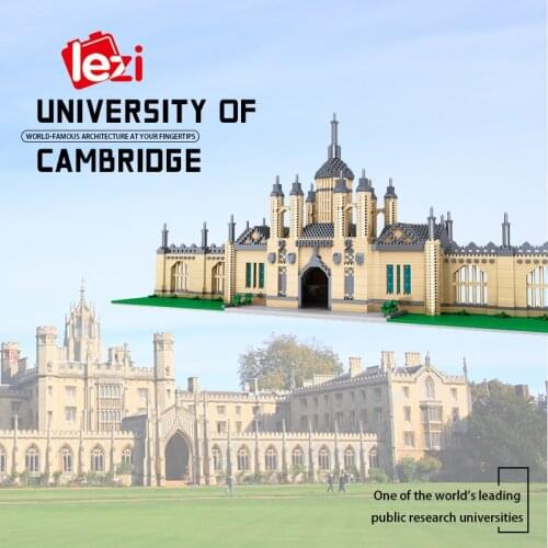 Cambridge University LEZI World Famous Mini Micro Building Blocks Street View 3D DIY Architecture Model Bricks Toy Gift