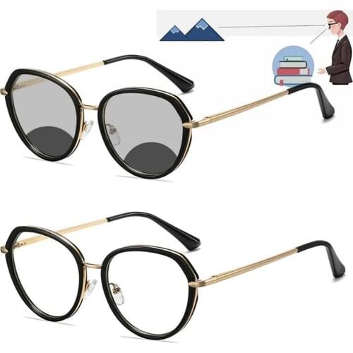 Fashion multifocal Driving Bifocal Reading Glasses Photochromic Lens Men women Transition Sunglasses Presbyopia UV400 FML