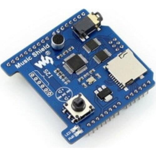Music Shield MP3 Module for Leonardo, NUCLEO, XNUCLEO, Audio Play/Record, VS1053B Onboard Supported MP3/AAC/WMA/WAV/MIDI formats