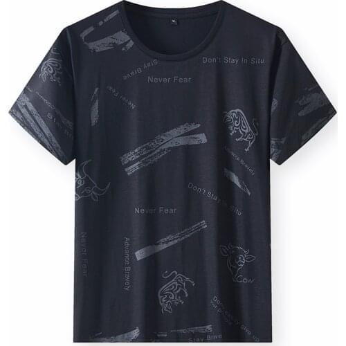 New Arrival Super Large Summer Youth Men Fashion Casual Round Neck Printed Short Sleeve Tshirt Plus Size XL2XL3XL4XL5XL6XL7XL