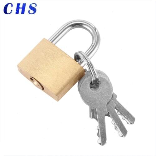 New Cabinet Luggage Security Metal Lock Padlock Gold Silver Tone With 3 Keys Padlock Box Case Lock Mini Locks Lovers Safe Lock