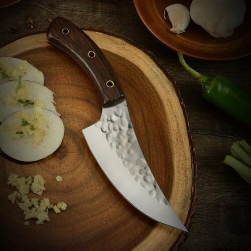 Boning Knife Fishing Fillet Knife Outdoor Cleaver Outdoor Cutter Butcher Camping Knife Handmade Stainless Steel Kitchen Knife