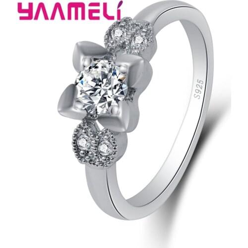 Wholesale Simple Ring Fashion Jewelry With AAA Austrian Cubic Zirconia Men Women Couple Wedding Rings Popular Style