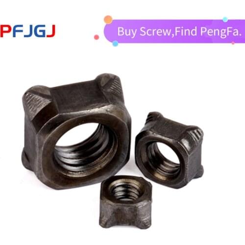 Peng Fa M4/M5/M6/M8/M10/M12 Type B Iron natural color Square Welding Nut Four Corner Welding Nut Square Spot Welding Nut