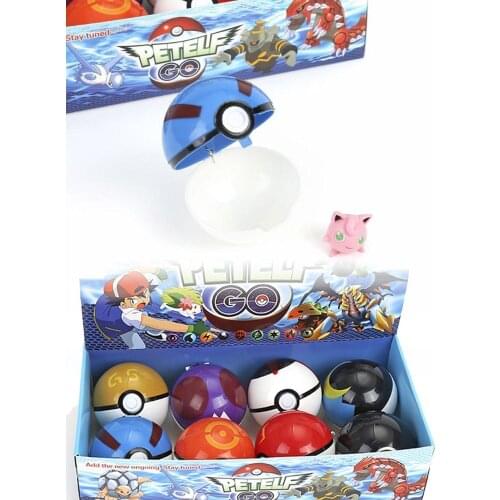 Pokeballs With Random Pokemons Balls Inside Action 8 Pcs/set Original Boxed Birthday Gifts Pikachu Toys For Children Collectible
