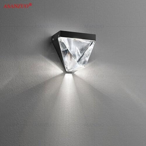 Postmodern crystal wall lamp living room lamp TV background wall lamp bedroom bedside lamp aisle lamp staircase lamp