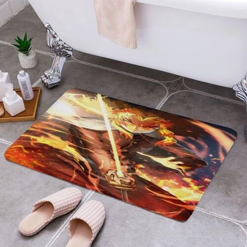 Rengoku Anti-slip Doormat Vacuuming Water Absorbing Kitchen Bedroon Bath Floor Mats Home Entrance Home Decora