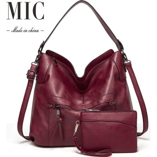 Luxury design high quality new European and American fashion retro woman soft leather tote bag handbag shoulder Son-mother bag