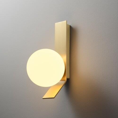 New Led Wall Lamp Glass Ball Modern Living Room Dining Bedroom American Aisle Corridor Bedside Lighting Sconce Nordic Deco Light