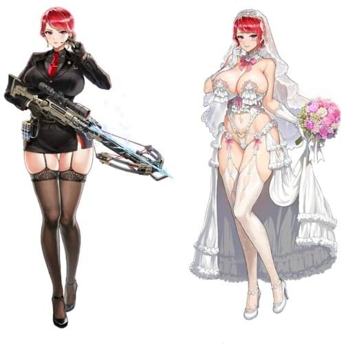 BBW Hentai Sexy Girl HongRyeon Last Origin Cartoon Car Sticker Decal Suitcase Motorcycle Auto Notebook Vinyl Auto Decoration