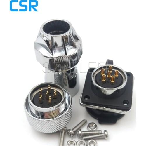 WF20 series waterproof connectors 6 pin Plugs and sockets, IP67, LED Panel Mount Power connector, car connector, Male and female