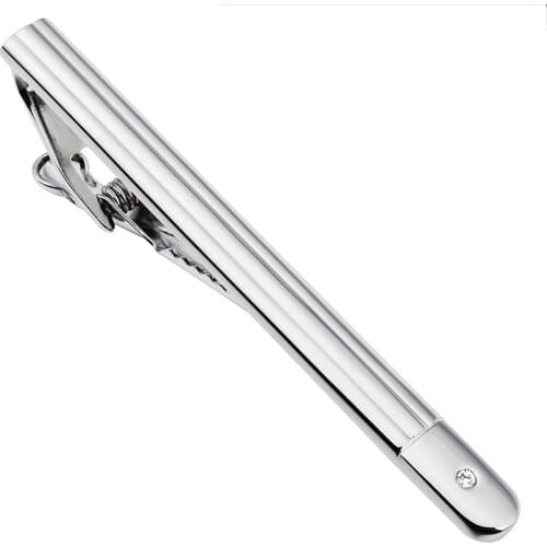 White Crystal Shirt Tie Clip for Men Show mens Low Profile And Luxury With Nice Box