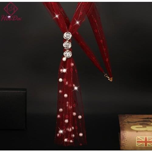 2020 Heeda New Korean Graceful Pearl Mesh Necklace Women Summer Joker Elegant Butterfly Sweater Chain Lady Neck Accessories