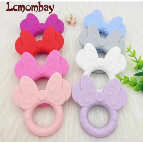 1pcs Mouse Baby Teething Food Grade Cartoon Silicone For Necklaces Baby Teether Toy Nursing Gifts