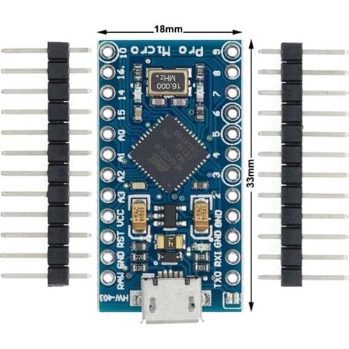 1pcs/lot Pro Micro for arduino ATmega32U4 5V/16MHz Module with 2 row pin header For Leonardo in stock . best quality