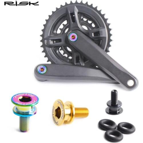 2 sets/box RISK MTB Bike M8x15 Chainwheel Crank Arm Square Hole Square-taper BB Fixing Bolt Bicycle Bottom Bracket Fixed Screws