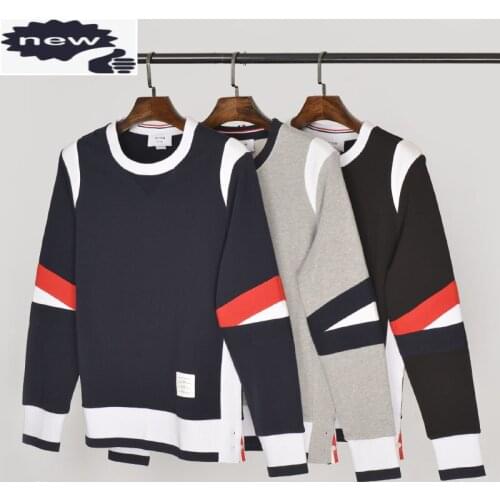 2021 Fashion TB THOM Brand Hip Hop Spring Clothing Cotton jacket Men Women Sweatshirts Hoodies Patchwork Casual Sportswear Coat