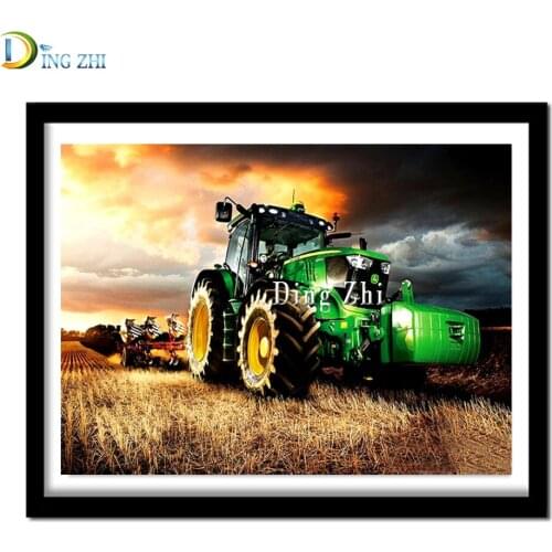 5D DIY Diamond Painting "Tractor Farm" Embroidery Cross Stitch Full Square Round Drill Mosaic 3D Cool Car Home Decor Gift