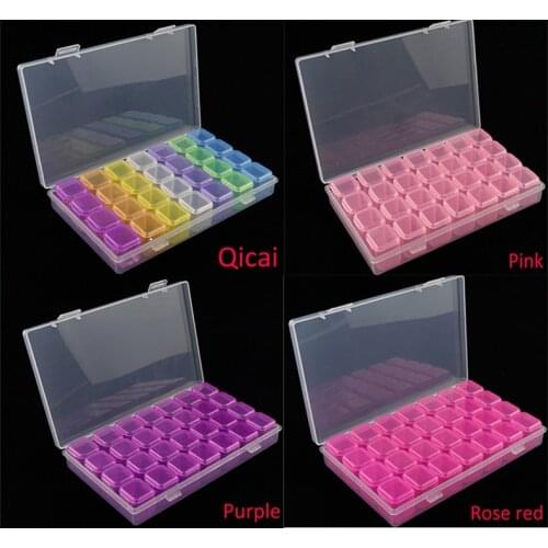 8/28/56 Lattices Dismountable Colorful/transparent Diamond Painting Boxes Embroidery Tool Home Cross Stitch Storage Organizer