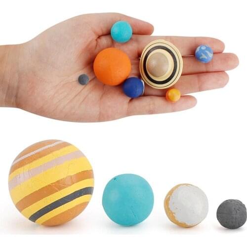 9pcs Plastic Cosmic Planet System Universe Model Simulation The Solar System Figures Teaching Materials Science Educational Toys