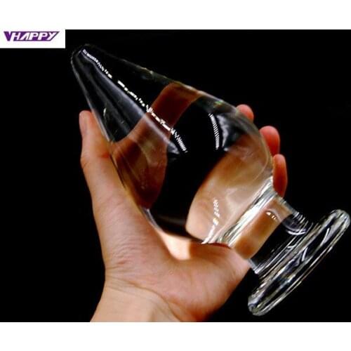 16*7.5cm Women super big large transparent crystal glass anal plugs anal beads butt plug anal dildo gay men sex toys VP-AP02022