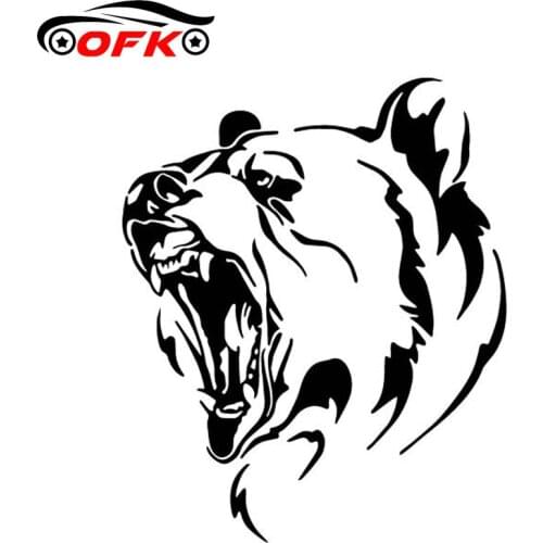 Car Stickers Decor Motorcycle Decals Roaring Brown Bear Pattern Decorative Accessories Creative Waterproof PVC,16cm*14cm