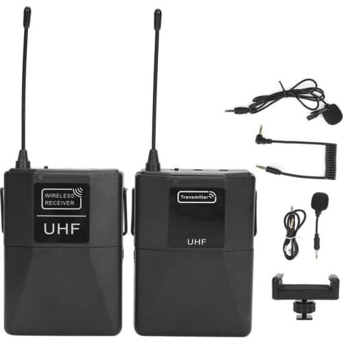 Wireless Clip-on Microphone System Lavalier Microphone with Transmitter and Receiver
