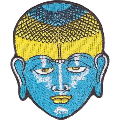 Buddha buddhist trance blue face trance Embroidered iron-on patch