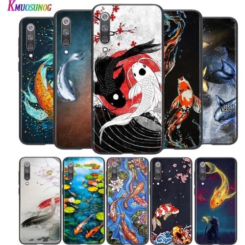 Black Cover Koi fish Yin Yang Art for Xiaomi Mi 10 Ultra 9T CC9 Poco M2 Pro 9 SE 8 6 5 A3 A2 A1 Lite Note 10 Phone Case