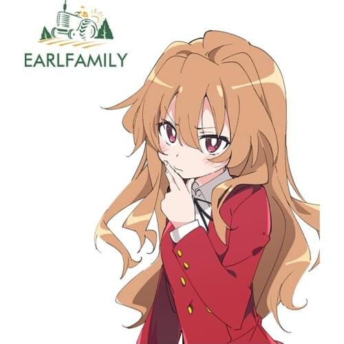 EARLFAMILY 13cm x 9.3cm for ToraDora Taiga Aisaka Car Stickers Anime Scratch-Proof Decals Creative Vinyl Car Door Protector