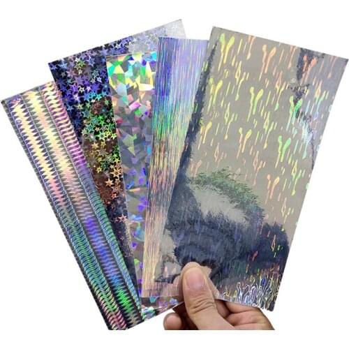 10Pcs Geometry Pattern Holographic Adhesive Tape Film Flash Fishing Lure Sticker Lure Sticker