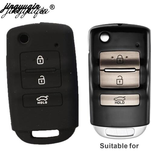 Jingyuqin 30p Silicone Skin Flip Key Case For Kia Hyundai Sorento K900 New K7 Cadenza Key Cover Protector Bag Holder