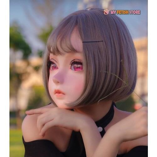 KM1119)Handmade Cute Female/Girl Resin Half Head Cosplay Japanese Anime Role Play Lolita Kigurumi Mask Crossdresser Doll