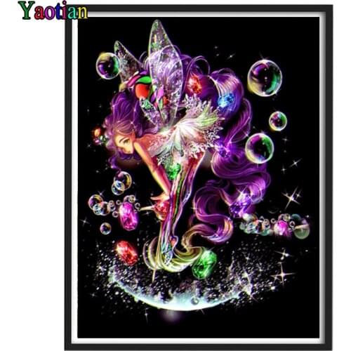 Colorful Bubble Cartoon Fairy diamond painting full square round drill mosaic set 5d cross stitch diamond embroidery puzzle art