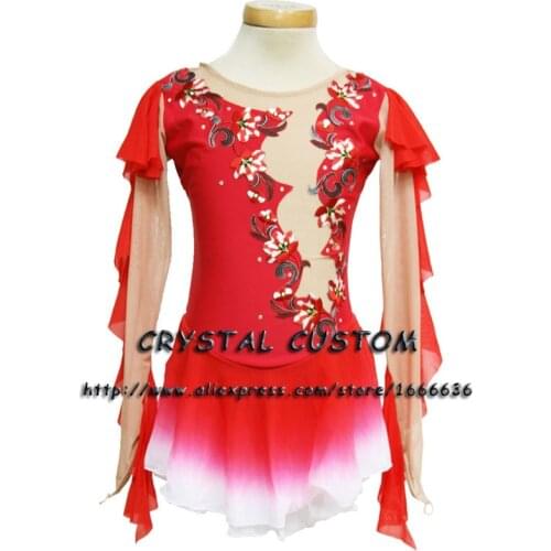 Hot Selling Ice Skating Dresses For Girls Spandex Graceful New Brand Figure Skating Competition Dress Customized DR2658