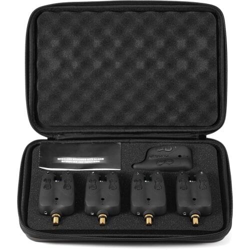 Lixada Wireless Fishing Alarm Fishing Bite Alarms Set Fishing Receiver Sound Alert Kit Led Alarm Indicator with Portable Case