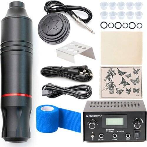New Tattoo Pen Machine Tattoo Set Tattoo Machine for Permanent Makeup Black Red Tattoo Tool Accessories