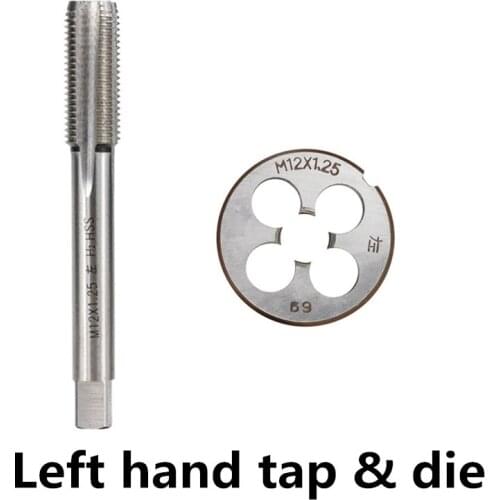 2pcs M3 M6 M8 M10 M12 M14 M16 M18 M20 Left Hand Machine Tap and Die Set Metric Screw Thread Tap Drill Machine Plug Tap Die