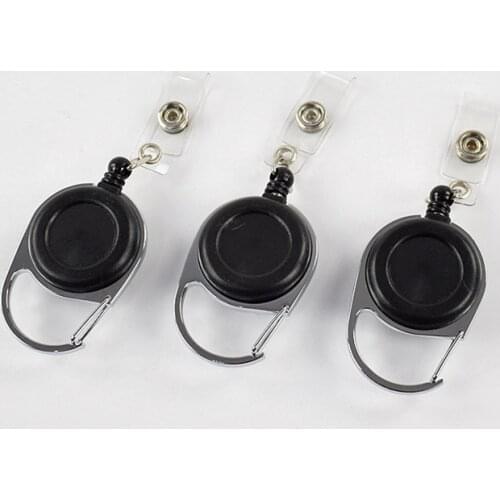 Mulitifunctional Carabiner Lobster Oval Egg Shaped Badge Reel Retractable Keychain ID Card Holder Keyring Key Chain